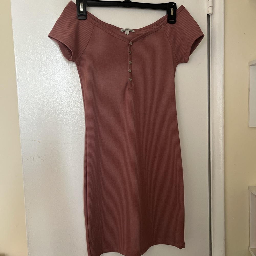 Charlotte Russe Ribbed Mauve Dress